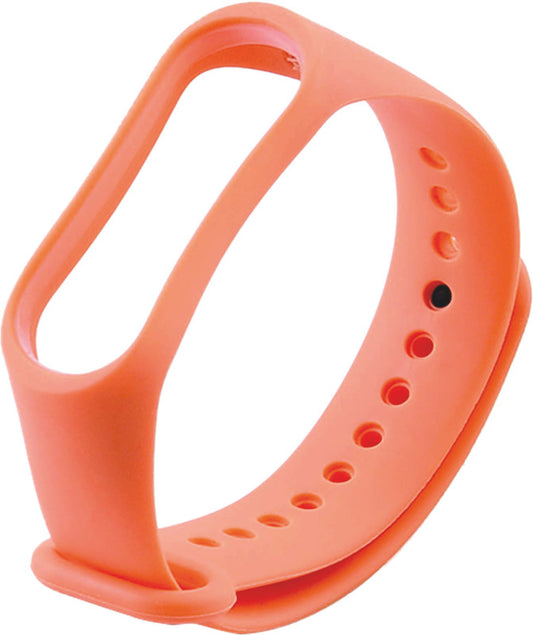 Silicone Smart Band Strap for Mi Band 3 & Mi Band 4 with Plain Design in Orange